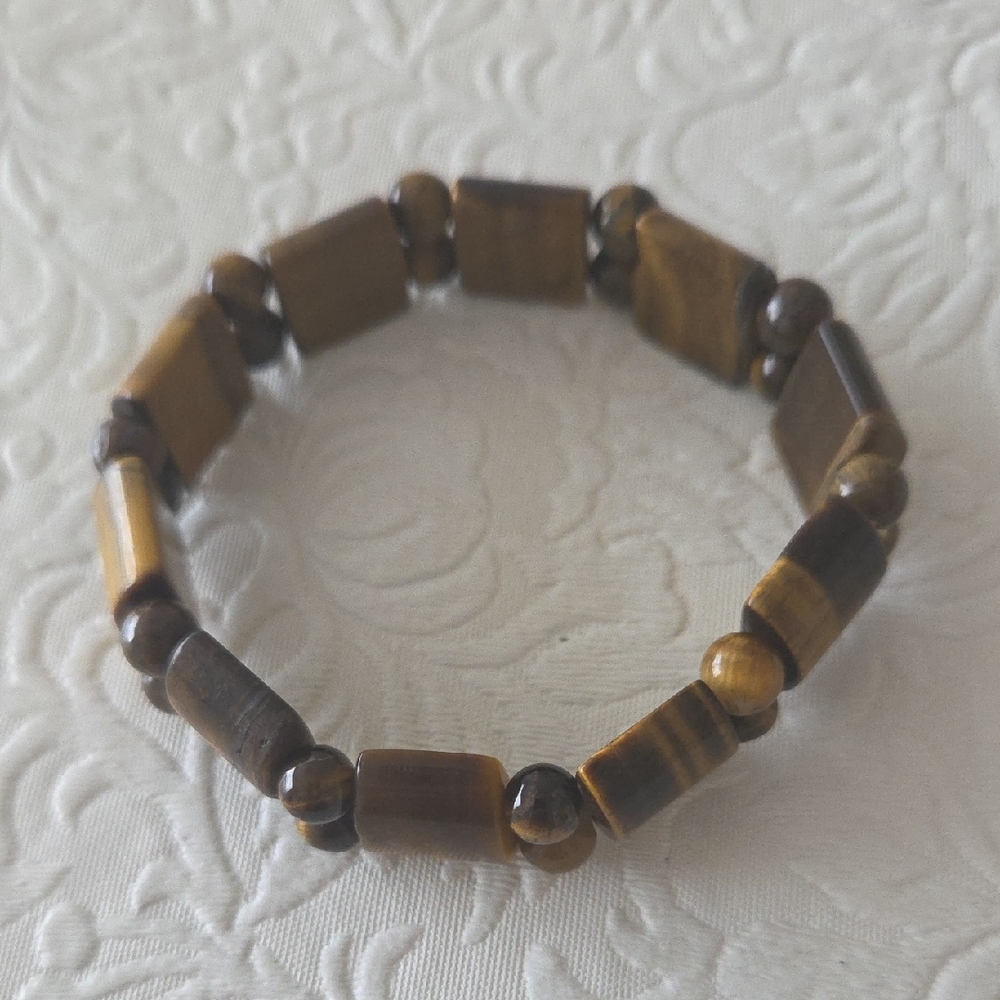 NWOT Tiger Eye Stretch Brown Beaded Bracelet